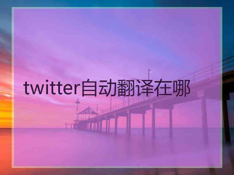 twitter自动翻译在哪