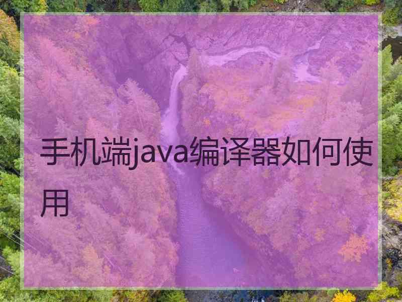 手机端java编译器如何使用