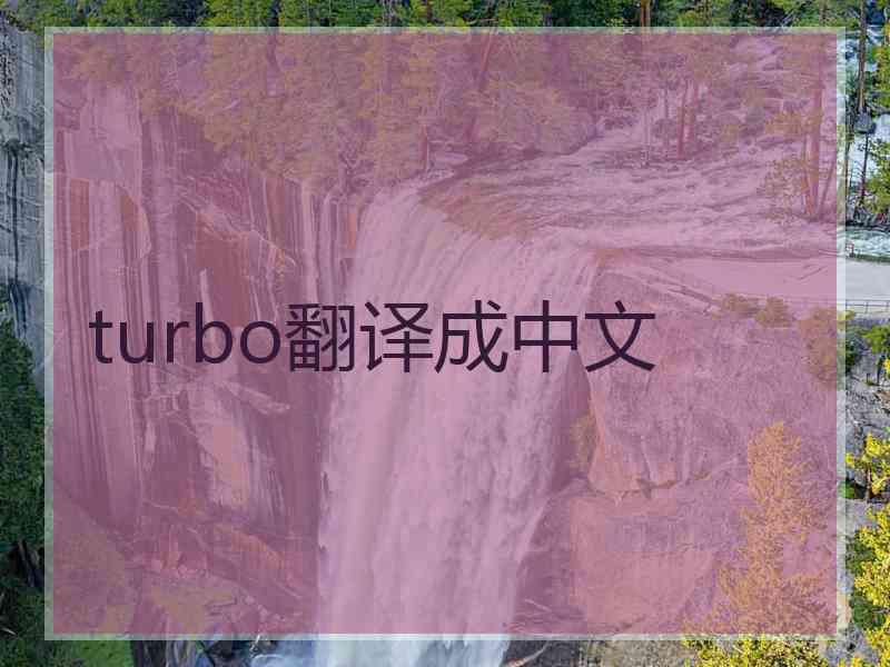 turbo翻译成中文