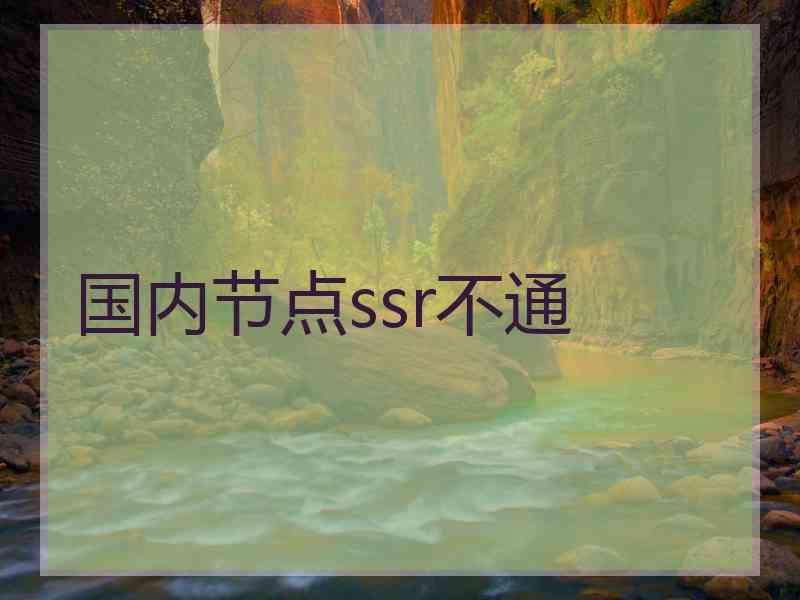 国内节点ssr不通