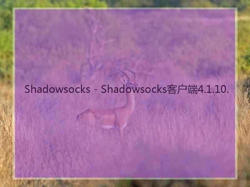 Shadowsocks - Shadowsocks客户端4.1.10.