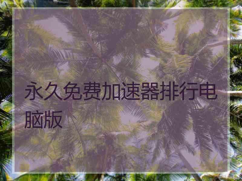 永久免费加速器排行电脑版