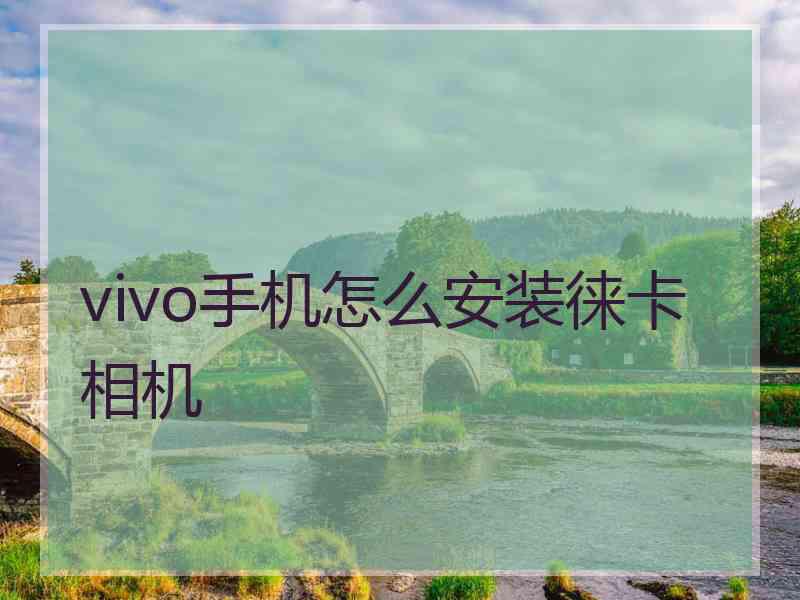 vivo手机怎么安装徕卡相机