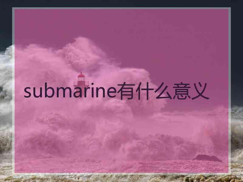 submarine有什么意义