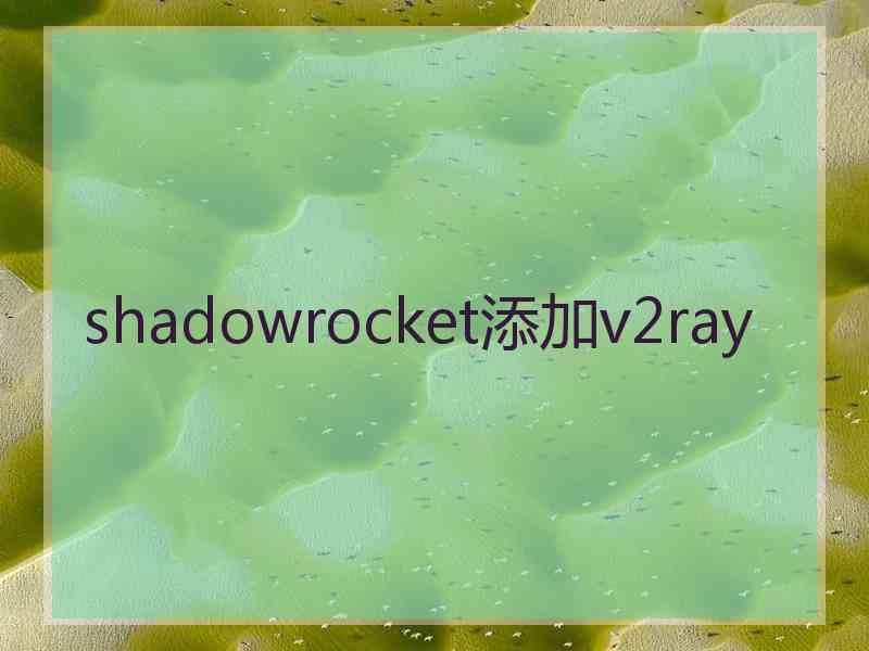 shadowrocket添加v2ray