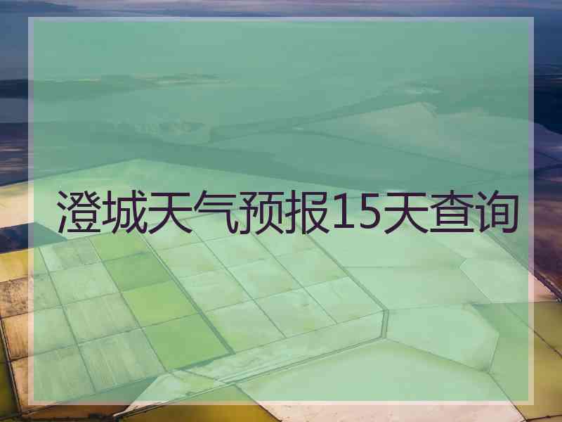 澄城天气预报15天查询