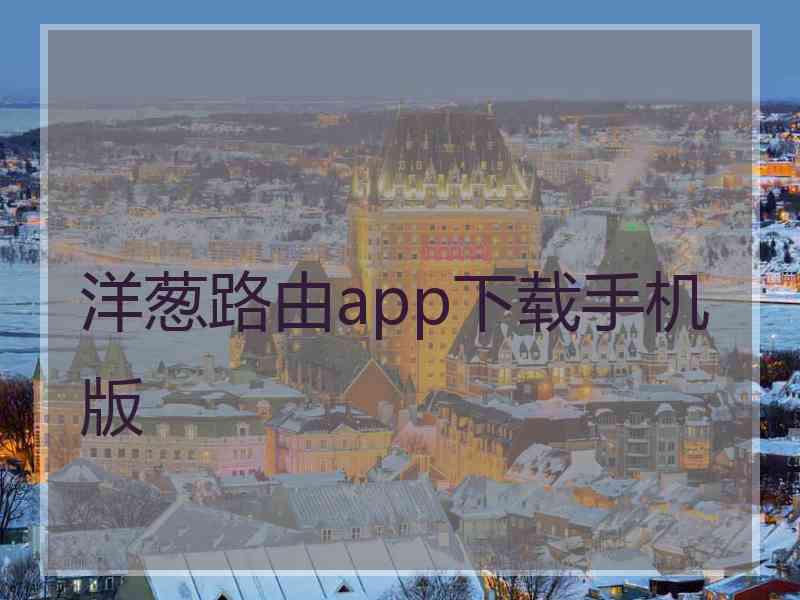 洋葱路由app下载手机版