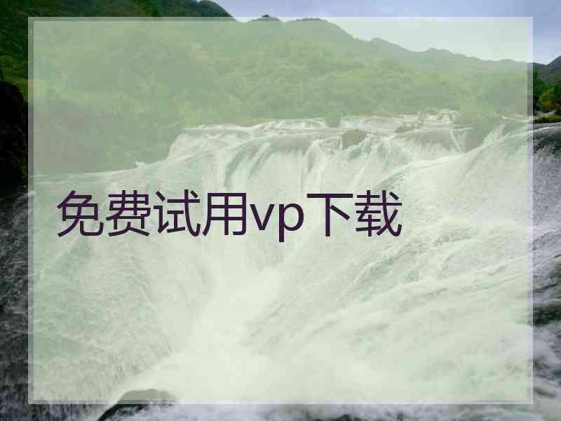 免费试用vp下载