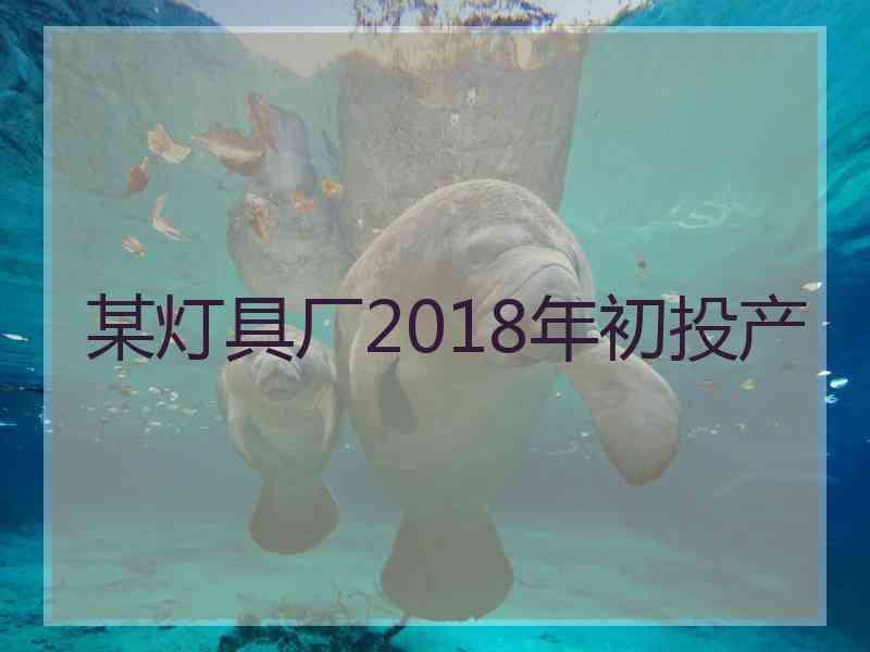 某灯具厂2018年初投产