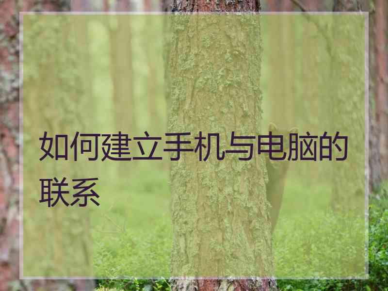 如何建立手机与电脑的联系