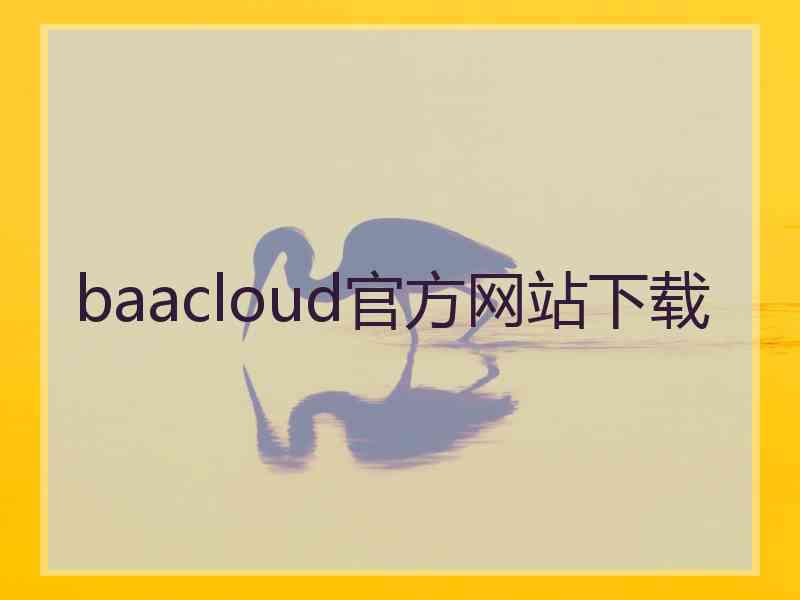 baacloud官方网站下载