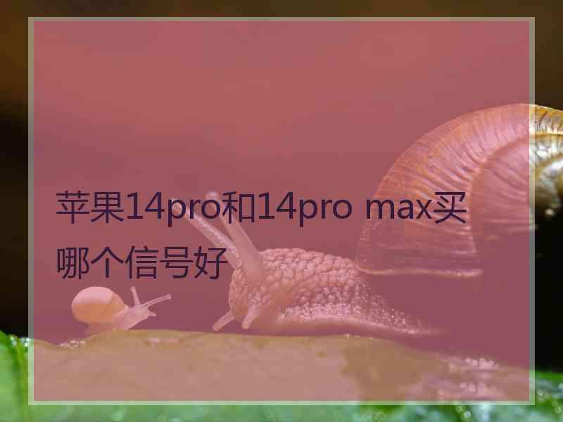 苹果14pro和14pro max买哪个信号好