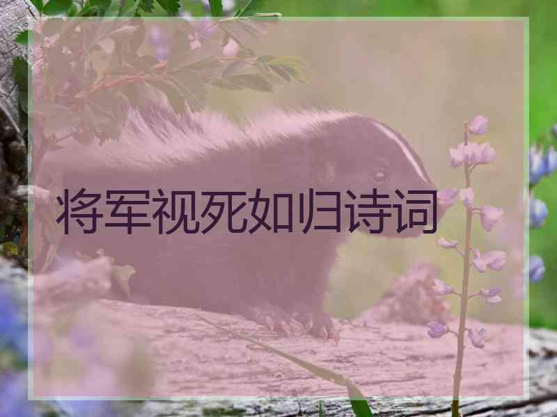 将军视死如归诗词