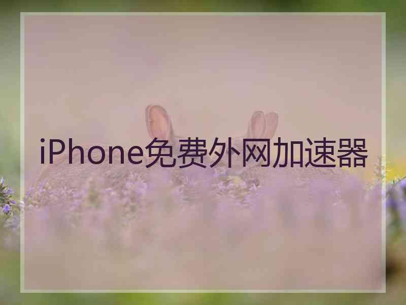 iPhone免费外网加速器