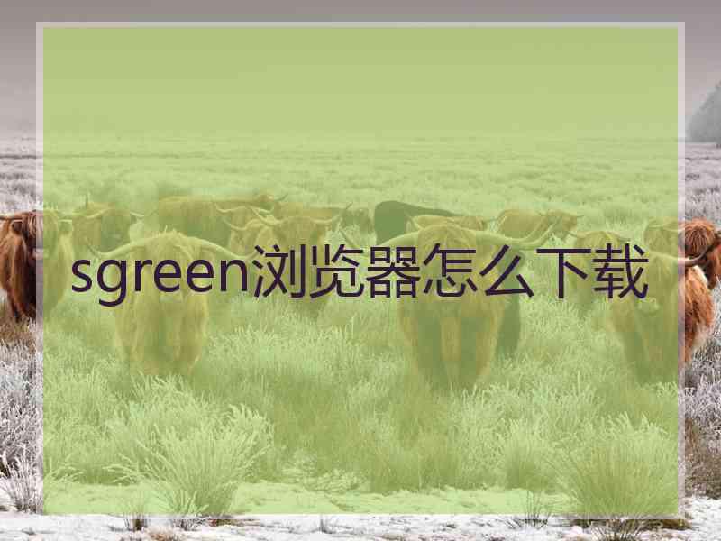 sgreen浏览器怎么下载