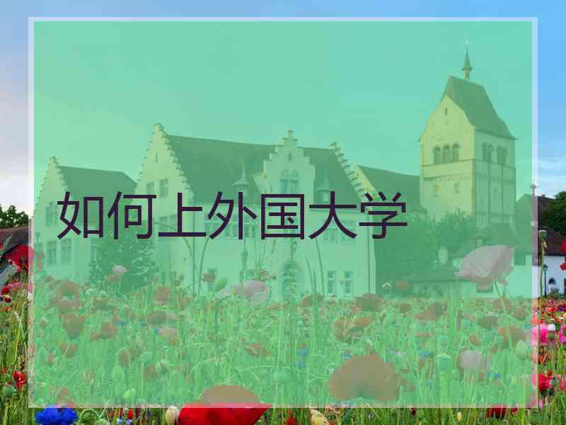 如何上外国大学