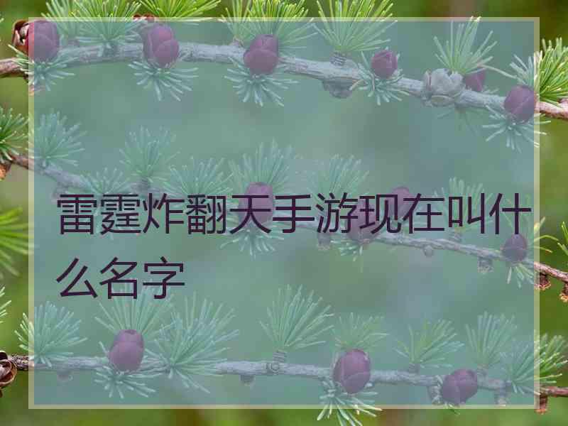 雷霆炸翻天手游现在叫什么名字