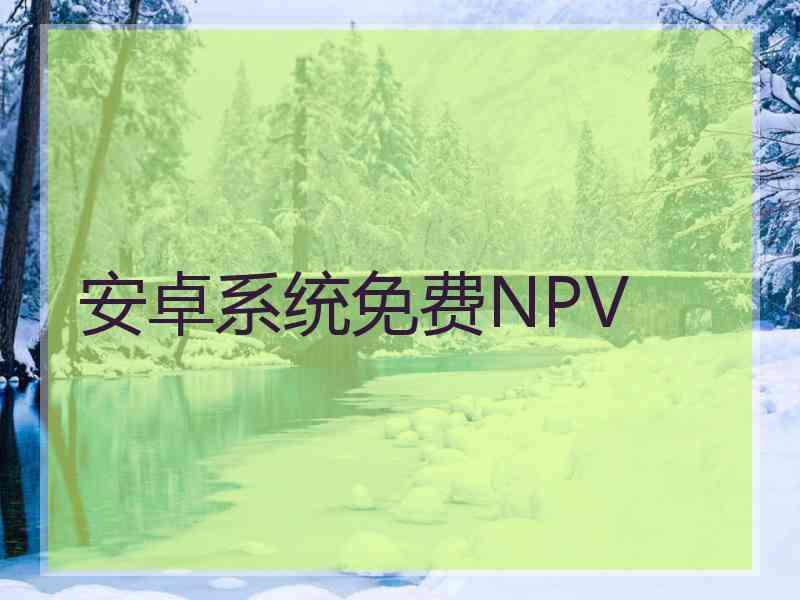 安卓系统免费NPV