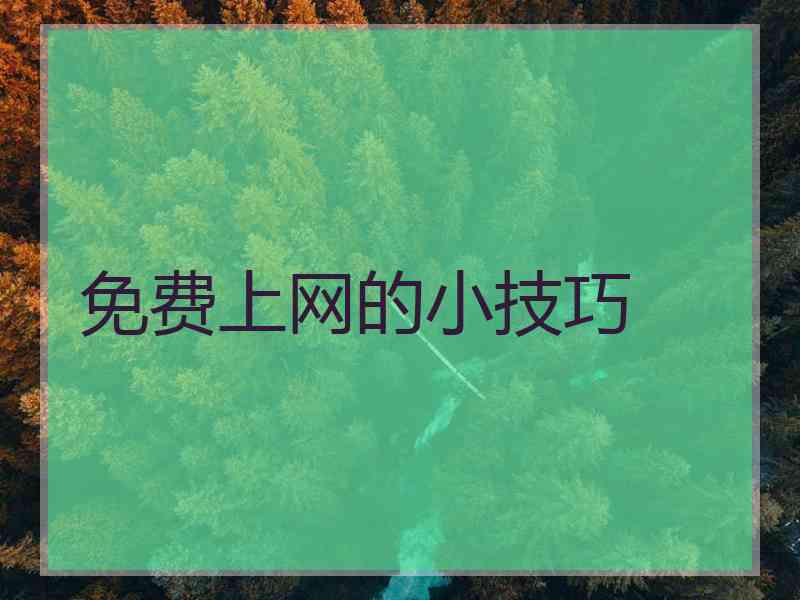 免费上网的小技巧