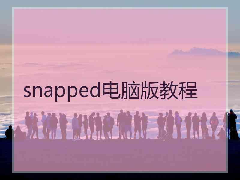 snapped电脑版教程