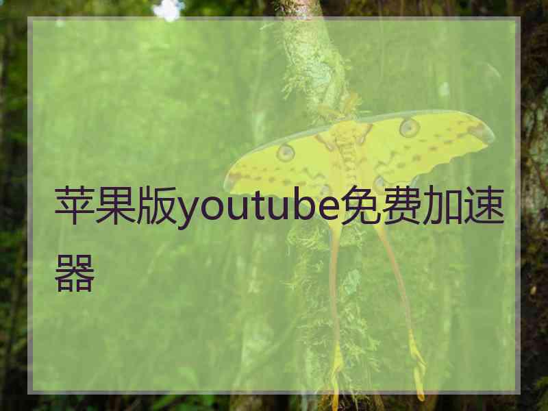 苹果版youtube免费加速器