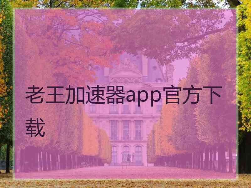 老王加速器app官方下载