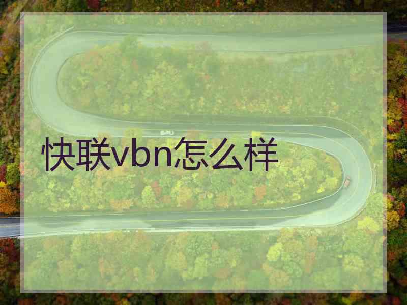 快联vbn怎么样