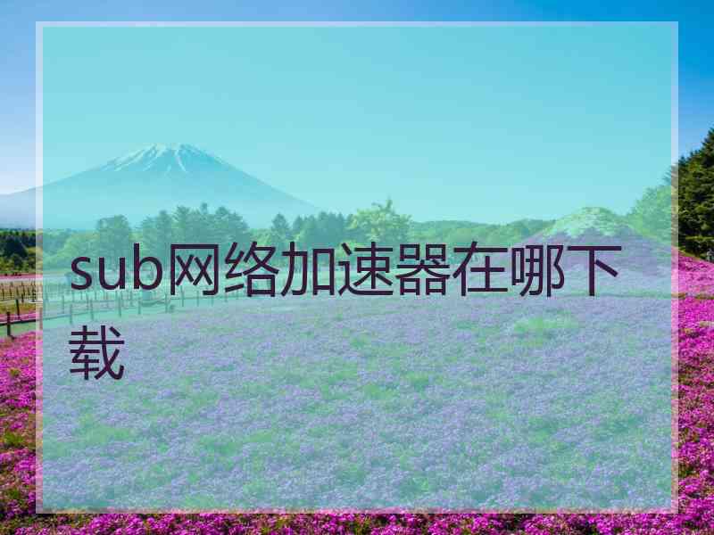 sub网络加速器在哪下载