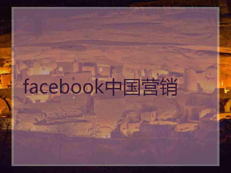 facebook中国营销