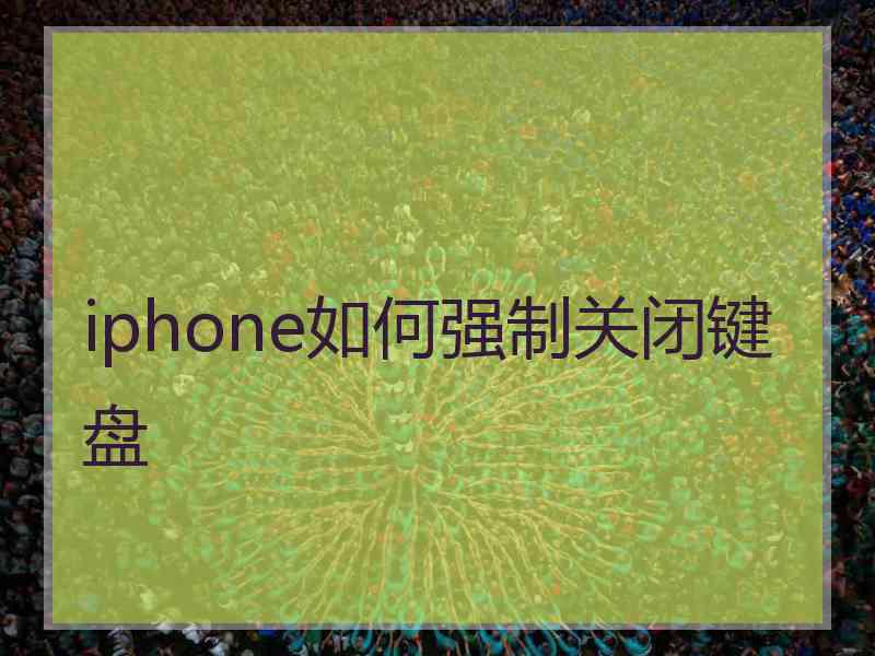 iphone如何强制关闭键盘