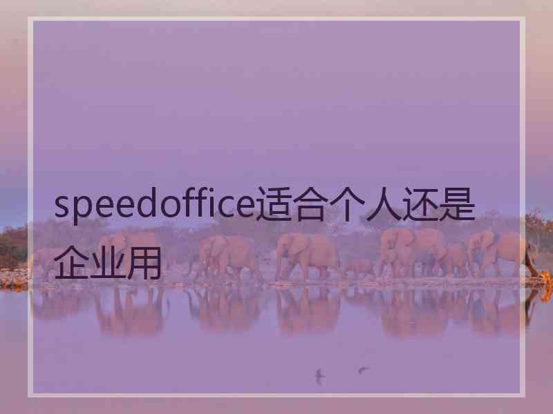 speedoffice适合个人还是企业用