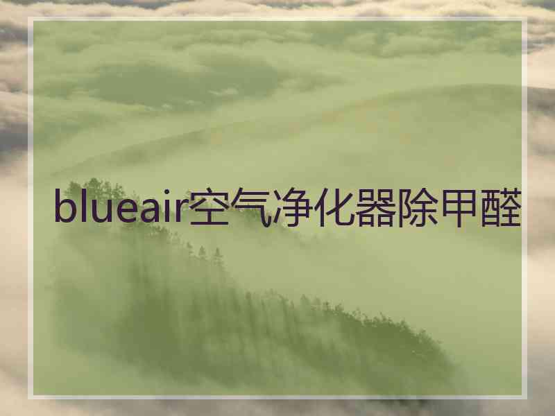 blueair空气净化器除甲醛