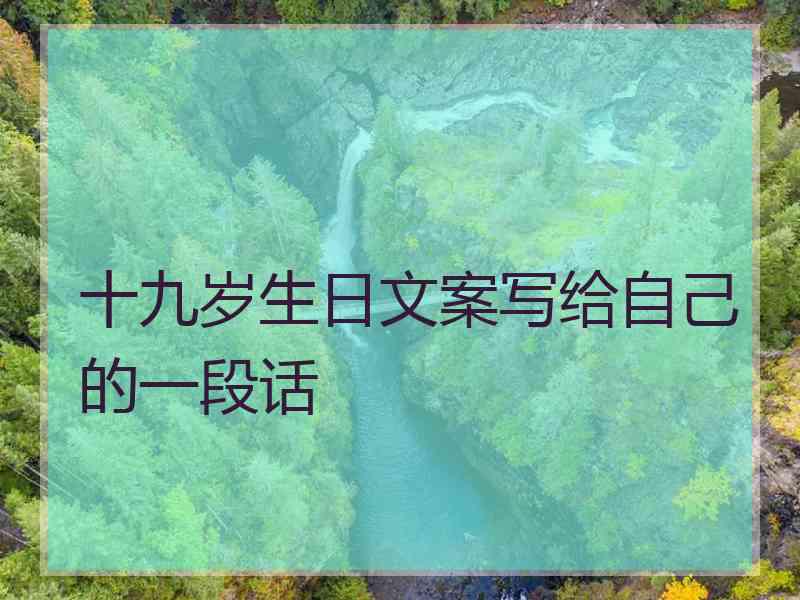 十九岁生日文案写给自己的一段话