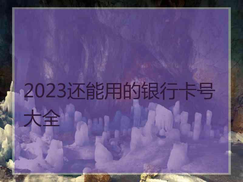 2023还能用的银行卡号大全