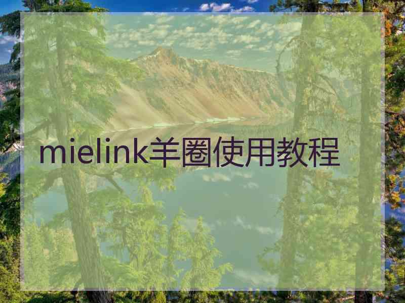 mielink羊圈使用教程