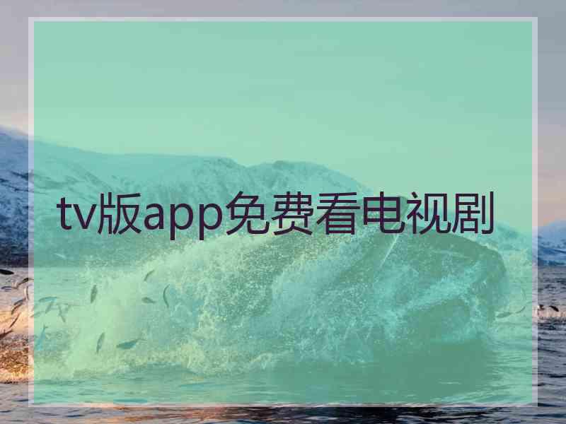 tv版app免费看电视剧