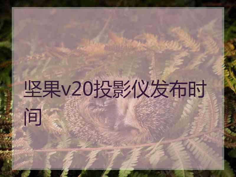 坚果v20投影仪发布时间