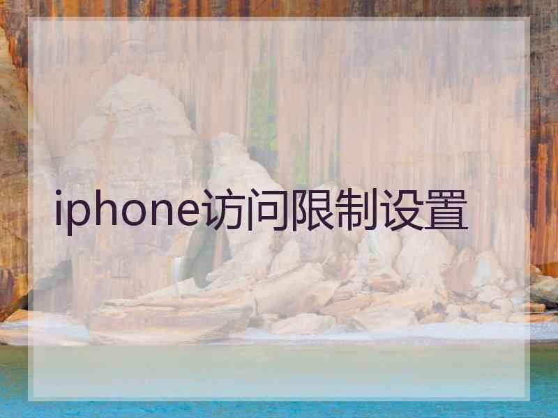 iphone访问限制设置