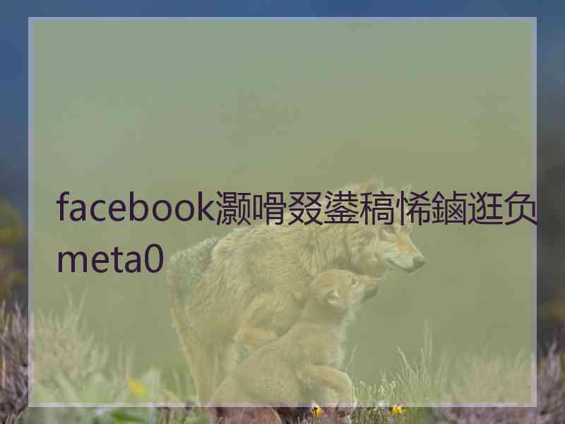 facebook灏嗗叕鍙稿悕鏀逛负meta0