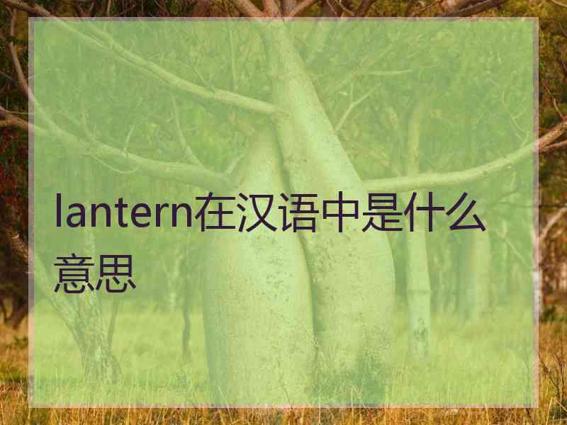 lantern在汉语中是什么意思