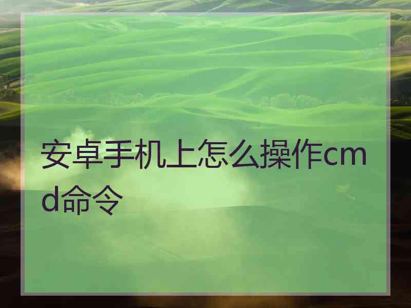 安卓手机上怎么操作cmd命令