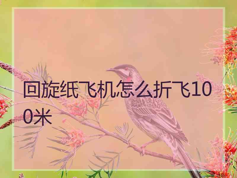 回旋纸飞机怎么折飞100米