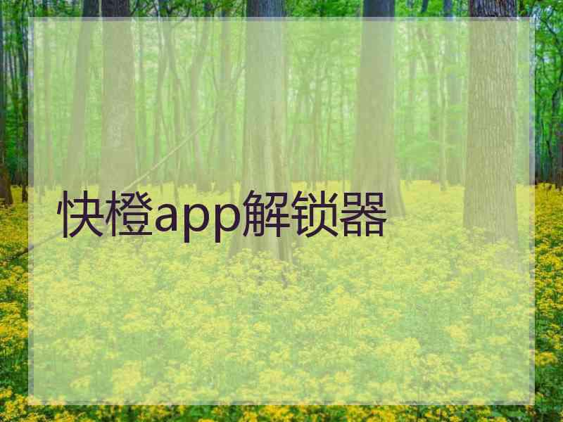 快橙app解锁器