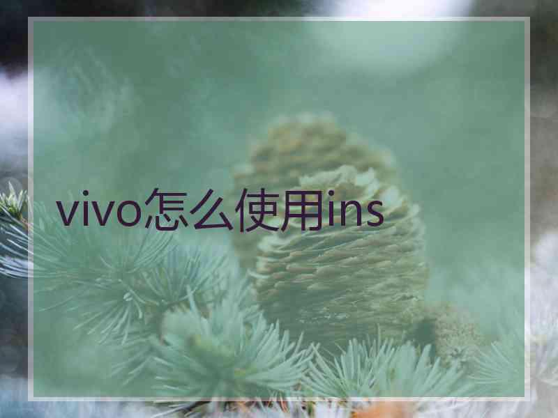 vivo怎么使用ins