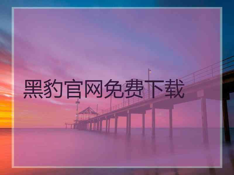 黑豹官网免费下载