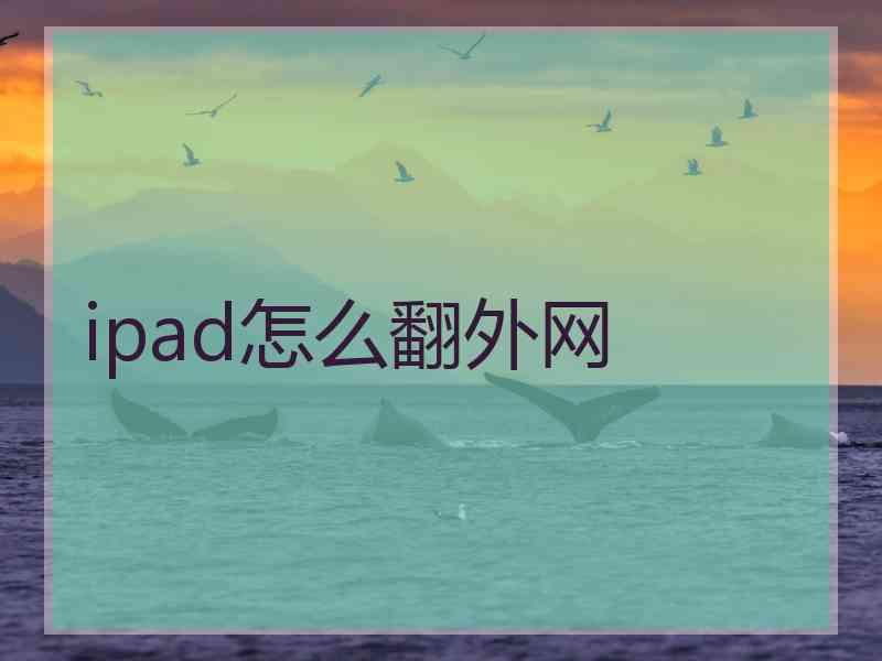 ipad怎么翻外网