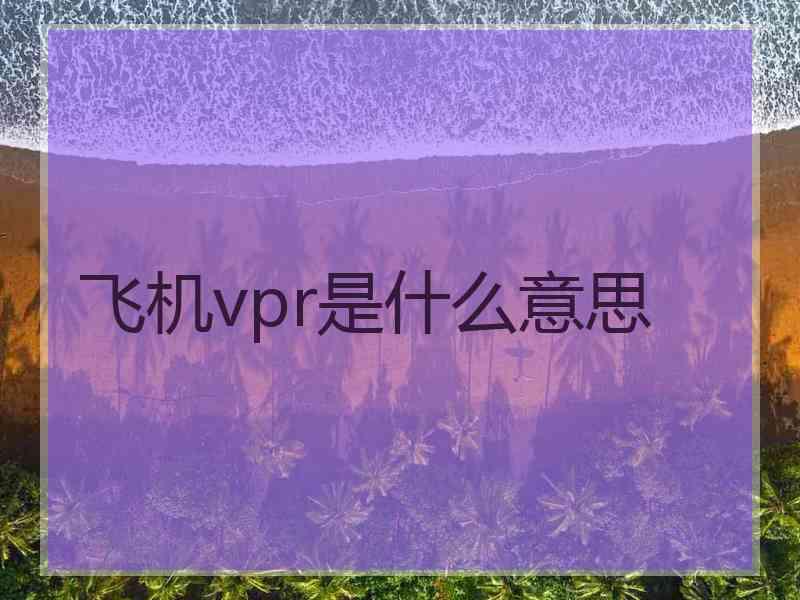 飞机vpr是什么意思