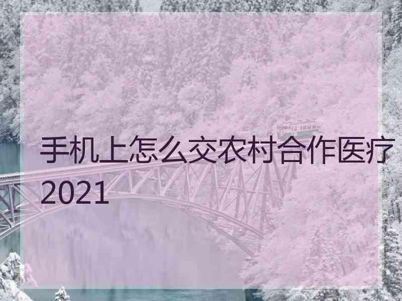 手机上怎么交农村合作医疗2021