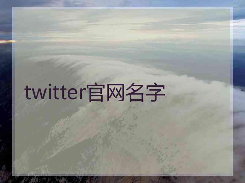 twitter官网名字