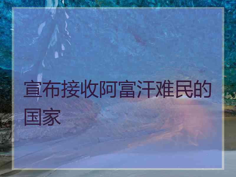 宣布接收阿富汗难民的国家